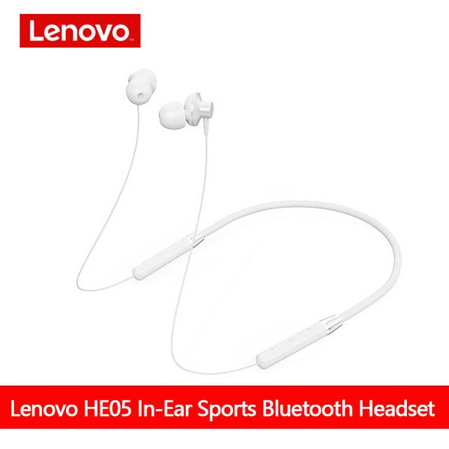 Lenovo Bluetooth5.0 Wireless Earbuds Magnetic Neckband Earphones IPX5 Waterproof Sport Headset with Noise Cancelling Mic HE05