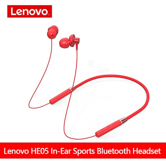 Lenovo Bluetooth5.0 Wireless Earbuds Magnetic Neckband Earphones IPX5 Waterproof Sport Headset with Noise Cancelling Mic HE05