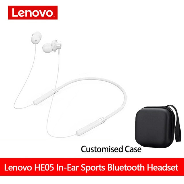 Lenovo Bluetooth5.0 Wireless Earbuds Magnetic Neckband Earphones IPX5 Waterproof Sport Headset with Noise Cancelling Mic HE05