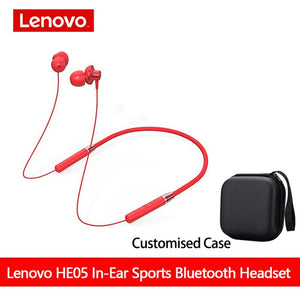 Lenovo Bluetooth5.0 Wireless Earbuds Magnetic Neckband Earphones IPX5 Waterproof Sport Headset with Noise Cancelling Mic HE05